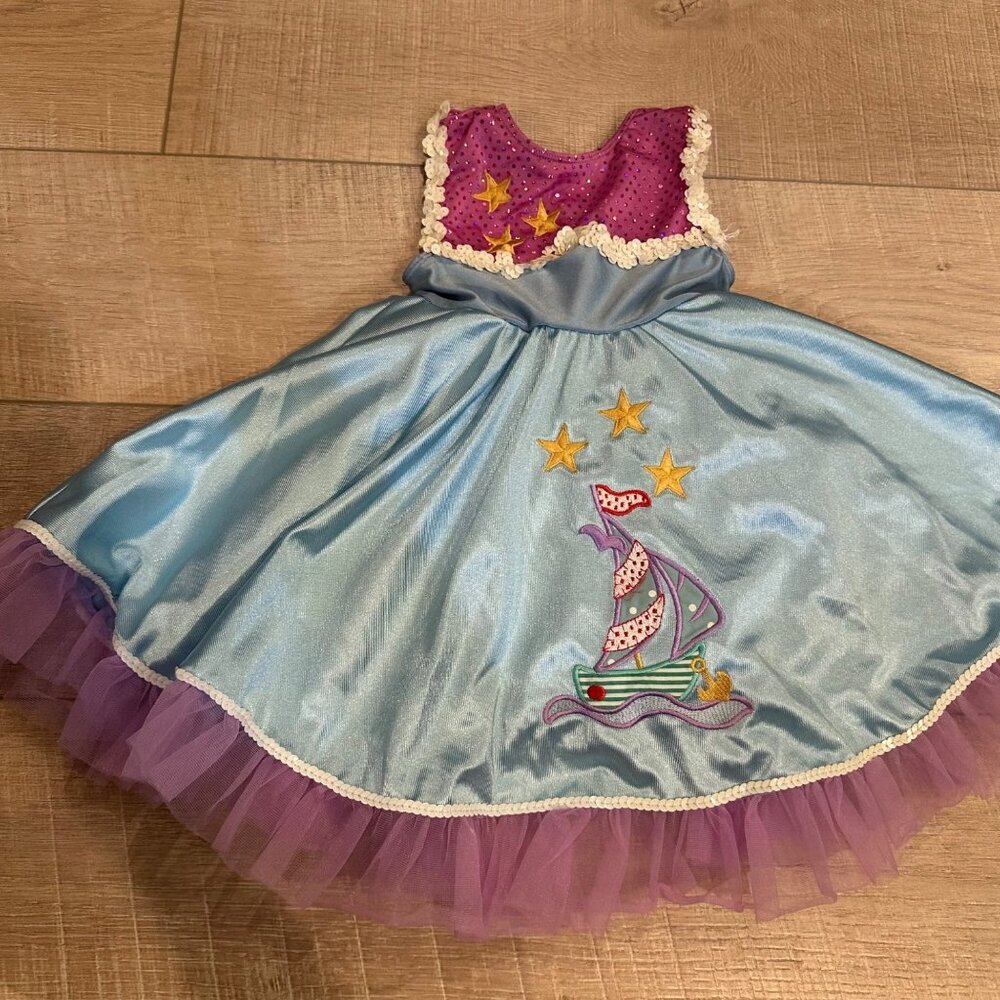 REVOLUTION GIRLS BLUE PINK GOOD SHIP COMPETITION DANCE COSTUME XS CHILD #060